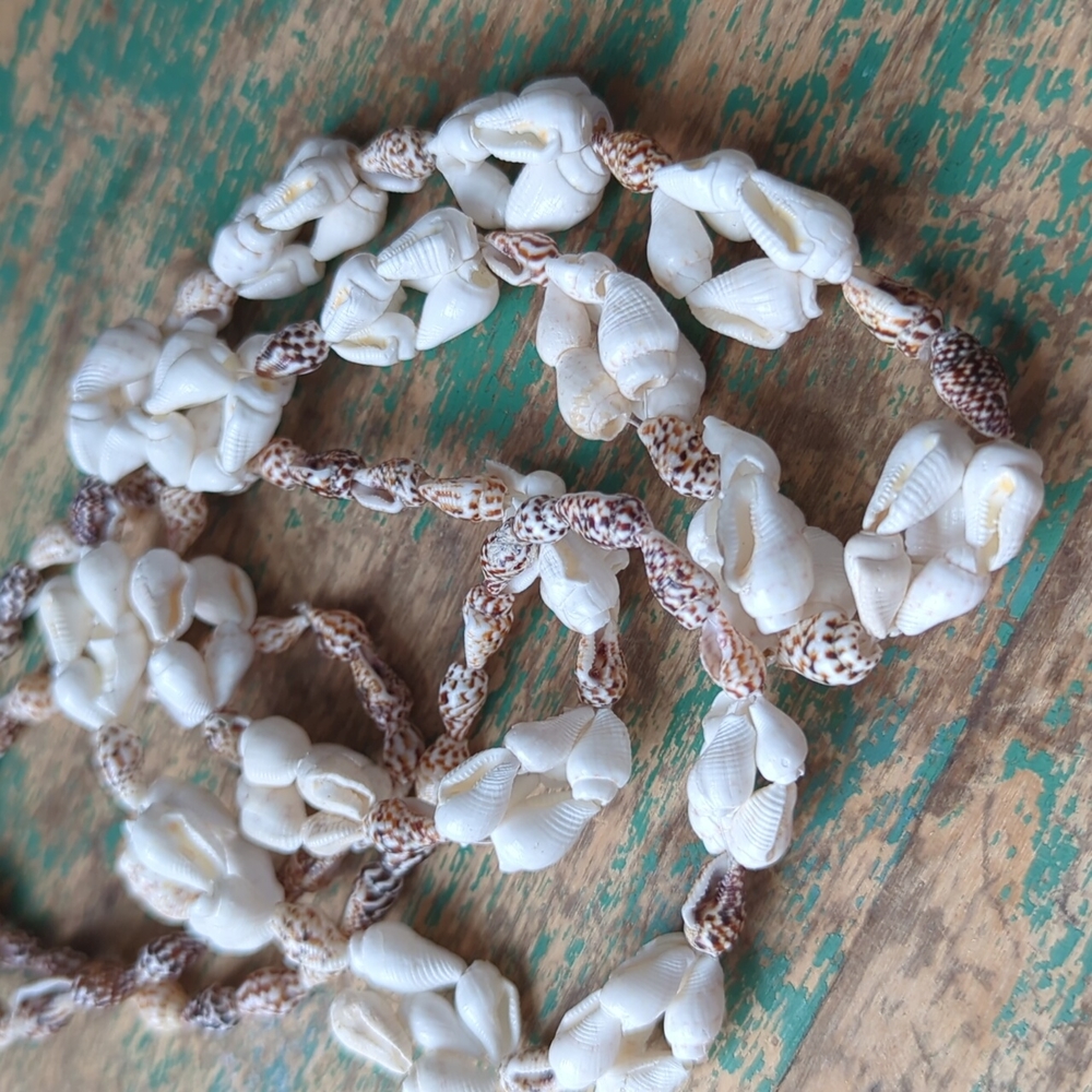 Vintage '70s Boho Hippie Hawaiian Cowrie Shell Necklace